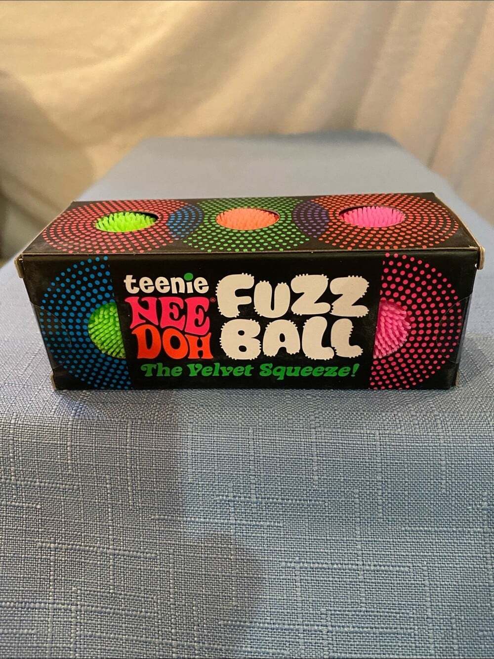 Needoh teenie Fuzz ball velvet squeeze tiny small orange green pink Fuzzballs
